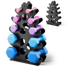 5 Tier Metal Dumbbell Rack, Weight Rack For Home Gym, Dumbbell Stand for Free Weights，upgraded