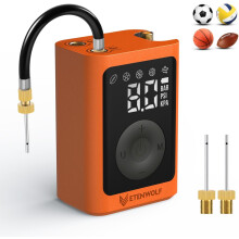 ETENWOLF Electric Ball Pump Inflation & Deflation 0.14-1.17 Bar, Football Pump with Precise Pressure Gauge, Rechargeable Air Pump for Balls, Soccer B