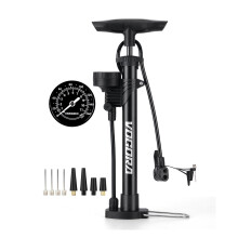VOGORA Bike Pump with Top-Mounted Gauge (ProView), Bicycle Pump with Presta & Schrader Valves for all Bikes, Stable Foldable Floor Pump, Fast Inflatio