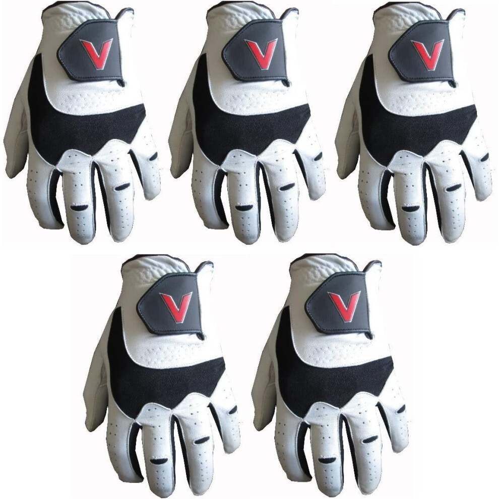 Photos - Golf V  5 Pack Gloves Made From Cabretta Leather | Ultra Grip & Breathable Gloves | Left Hand Glove For Right Handed er |