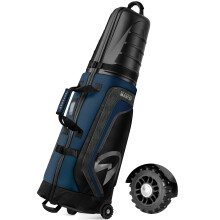 OutdoorMaster Golf Travel Bags for Airlines with Wheels and Hard Case Top, Protect Golf Clubs, Lightweight and Easy to Maneuver, Upgrade Version, Blue