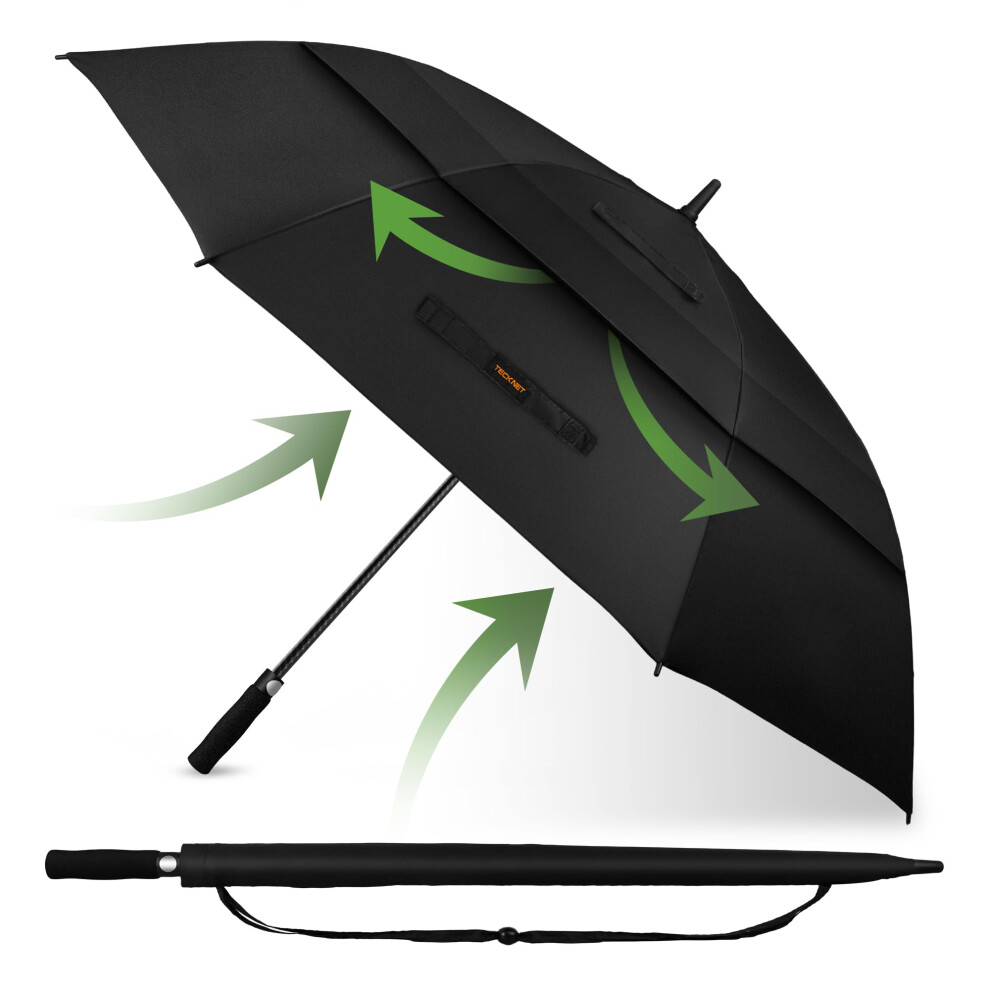 Tecknet Large Xxl Golf Umbrella 68 Inches Umbrella Stormproof Double Canopy