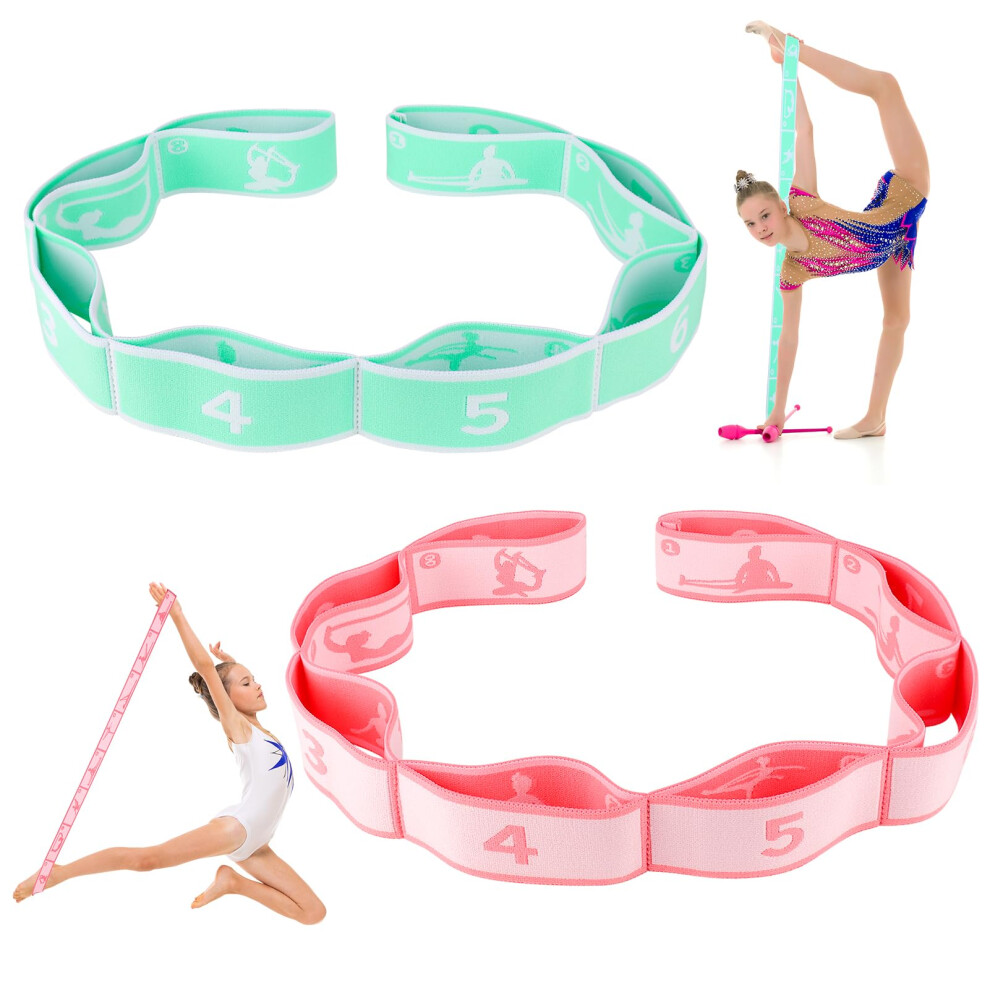 Photos - Yoga Zuimei 2Pcs Stretching Bands Gymnastics Stretch Band  Straps with 8 Adjustable Loops for Stretching, Leg Stretcher Strap