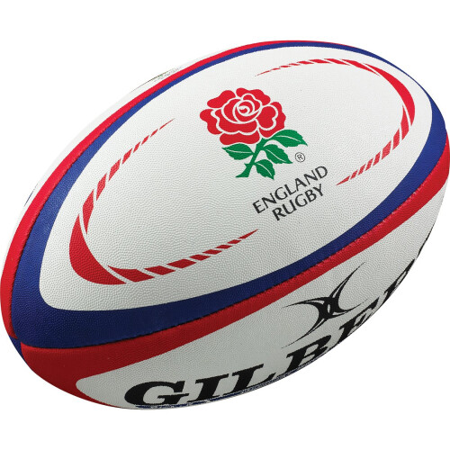 Gilbert England Rugby Replica Ball - White/Red,