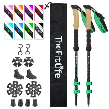 TheFitLife Carbon Fibre Trekking Poles  Collapsible and Telescopic Walking