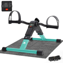 EVOLAND Pedal Exerciser Bike, Portable Home Fitness Mini Exercise Bike, Arm Leg Folding Exerciser Fitness Cycling with LCD Monitor and Adjustable Res