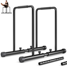 YOLEO Adjustable Dip Bars- 500KG/1100lbs Dip Stand Parallettes Bar Gymnastics Bar Dip Station with Safety Connector