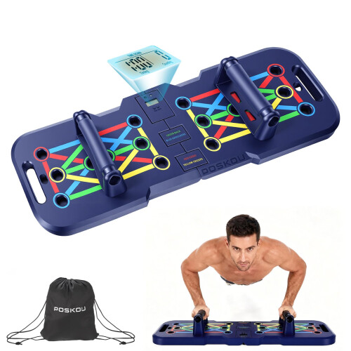 POSKOU Push Up Board Home Exercise Press up Board Strength Training Workout