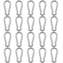 Pack of 50 Carabiner Clips Hook, 40mm Carabiner Hook Silver 2.5kg