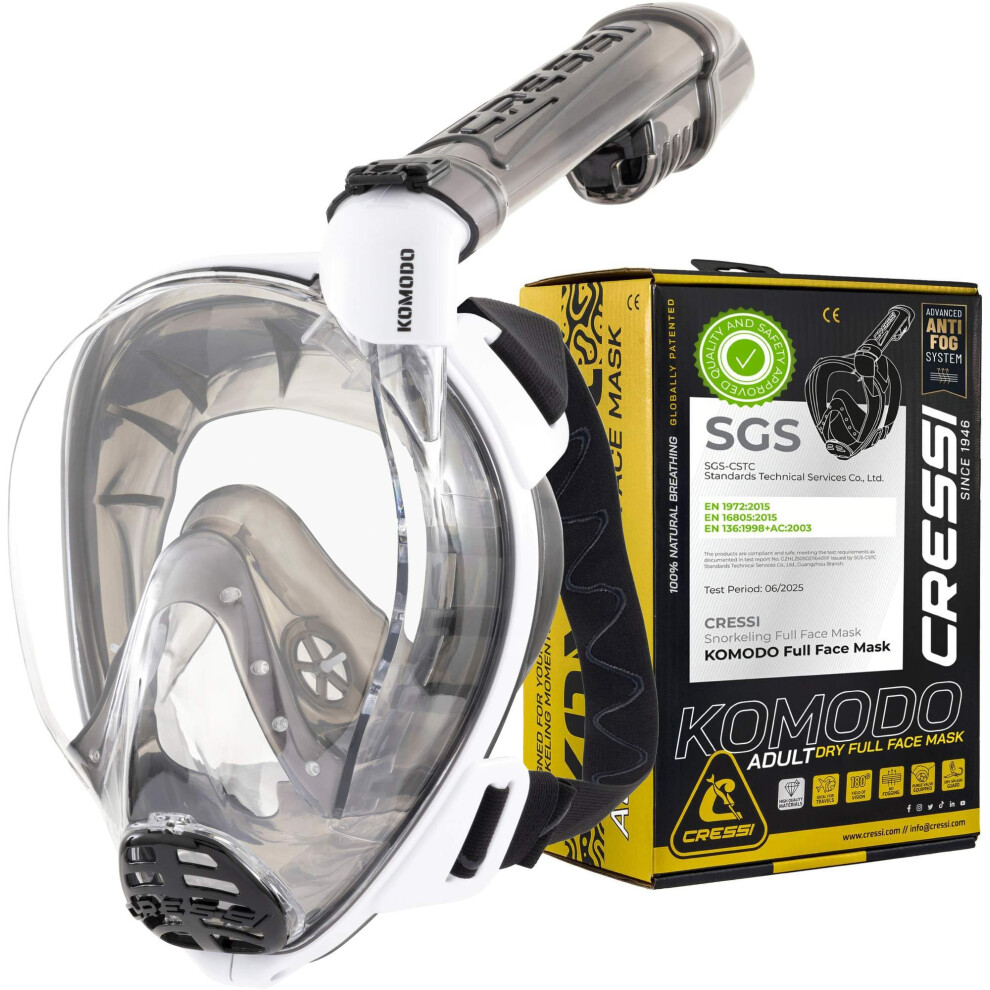 Cressi Komodo Full Face Dry Snorkelling Mask - 180 Panoramic View