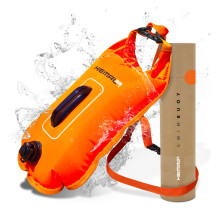 HIEMAL32 Tow Float for Open Water Swimming – 15L Swim Buoy & Dry Bag for Adults – Cold Water Safety Float for Sea Swimmers, SUP & Kayak – Hi-Vis