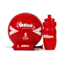 Mitre Emirates FA Cup Official Football Gift Set Size 4 Red Football Mini