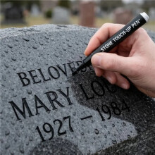 (Black) Golden Tombstone Marker Pen, for Restoring Faded Grave Inscriptions, Waterproof