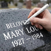 (Silver) Golden Tombstone Marker Pen, for Restoring Faded Grave Inscriptions, Waterproof