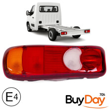 Rear Left Tail Light Lamp Cluster, N/S Passenger Side, E-Certified (No Bulbs), Compatible with Master Van Models 1998-Onwards, 20769783, 1610114080