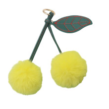 Adorable porte-clés en forme de fruits en peluche,-Jaune