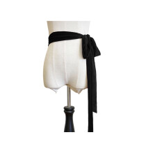 Sangle de taille en ruban de velours Extra Long, fine et-Noir