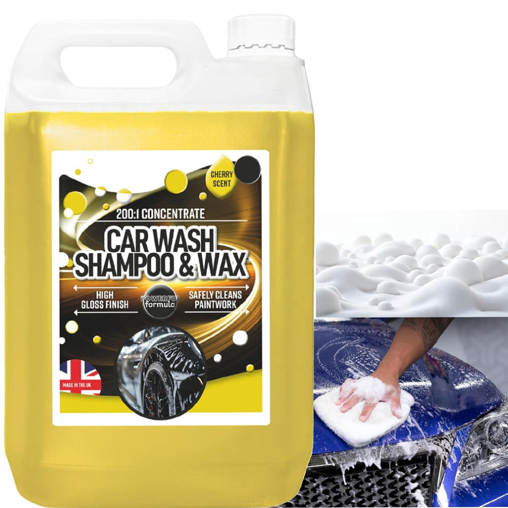 4 X 5 Litres Car Wash & Wax Shampoo Detailing Cleaner 5056061836251