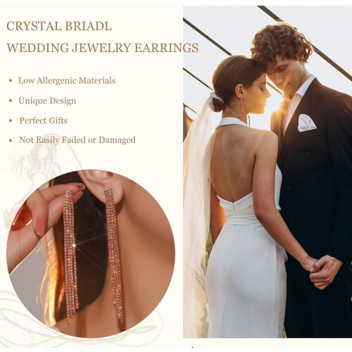 Brincos de borla com strass para mulheres, estilo lustre de cristal1 1