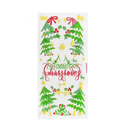 Sacos de celofane para presentes de Natal, 12,7 x 25,4 cm (5 x 10 polegadas), pacote com 50 unidades. 1