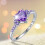 Gold Wedding Bands for Women Non-Tarnish Stackable Purple 3