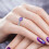 Gold Wedding Bands for Women Non-Tarnish Stackable Purple 4