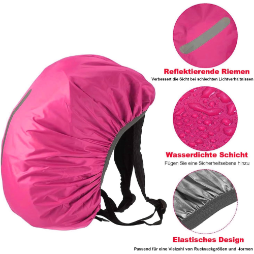Cubierta Reflectante para Mochilas - Rosa Brillante  S 2
