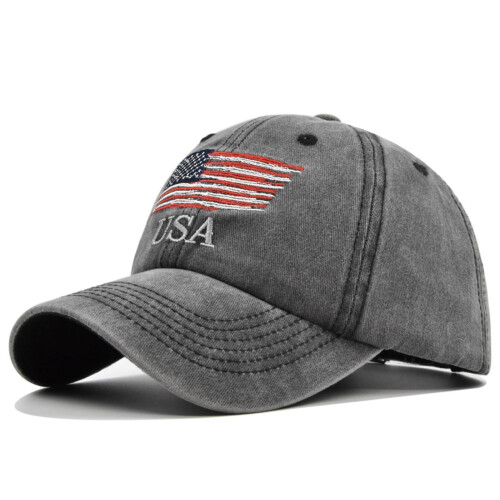 Patriotic Baseball Kasket Bomuld Snapback Grå 1