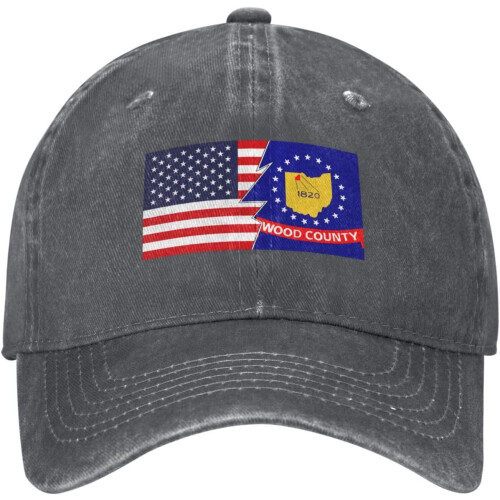 Καπέλο μπέιζμπολ Wood County Ohio Flag Unisex με ρυθμιζόμενο λάστιχο 1