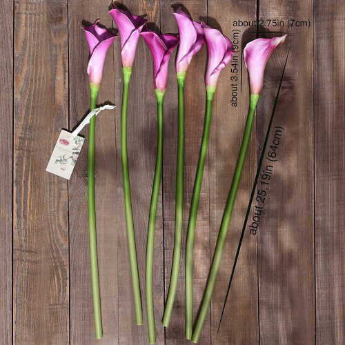 Kunstige Calla Lilies med Ægte Touch, 6 Stilke 2