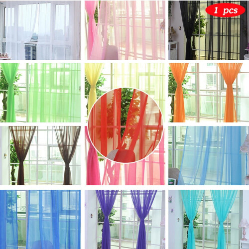 White Voile Window Curtain 200 x 80 cm 2