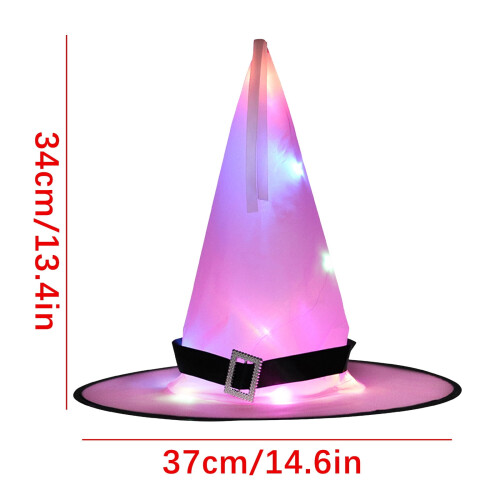 Φωτιζόμενο καπέλο μάγισσας Gallickan LED, διακόσμηση για το Halloween 2