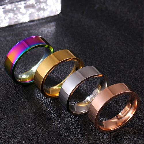 Men's Wedding Band Brushed Matte Black Titanium 6mm 2