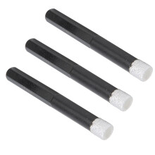 3 Stück Hartmetall-Trockenbohrer mit Sechskant-Schaft 10 mm, schwarz