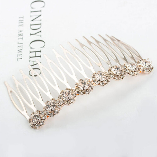 Pettine per capelli da donna con fiore e strass – 2 pezzi 1