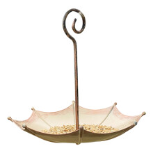Durable Iron Hanging Bird Feeder Large Food Container-copper