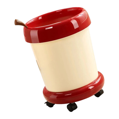 Colorful Print Waste Bin Modern Perfect for-Red Has wheels