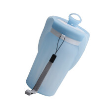 Bouteille d'eau pour animaux de compagnie avec bol pliable,-Bleu