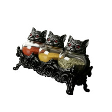 Bouteilles d'épices en verre transparent,-Trois morceaux de chat