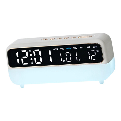 Wecker für Schlafzimmer, LED-Digitaluhren,-Weiß