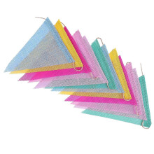 48Pcs Decorative Cloth Pennants with 4 Ropes 6.6x5Inch Colored