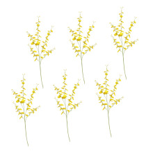 6Pcs Artificial Flower Oncidium Silk Flower Artificial-5 forks