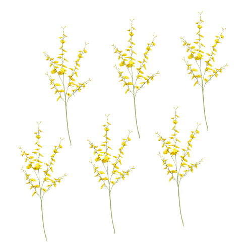 6Pcs Artificial Flower Oncidium Silk Flower Artificial-5 forks