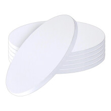 Pak van 6 witte ronde taartborden Food Grade golfpapier
