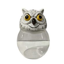 Elegant Clear Glass Spices Bottles With Owl Cats-owl single