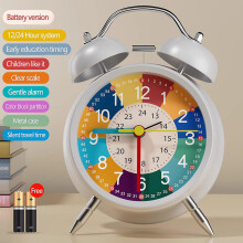 Alarm clocks compatible bedrooms Children's alarm clock, Analog alarm clock, Tick-free, Learning alarm clock, Children's quartz alarm clock_F