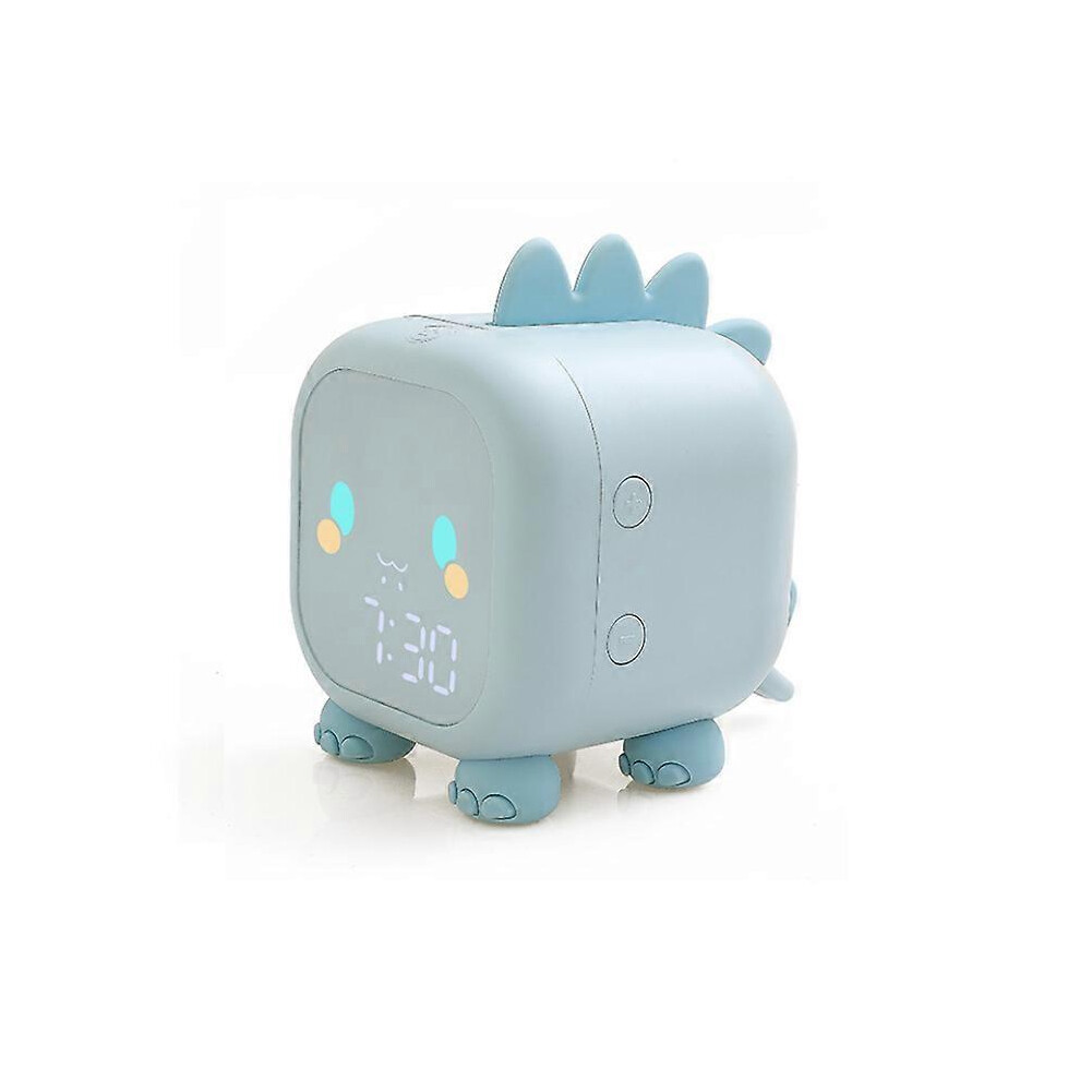 Led Dinosaur Alarm Clock, Sleep Trainer Compatible Kids Digital Night (Blue) Light/Blue