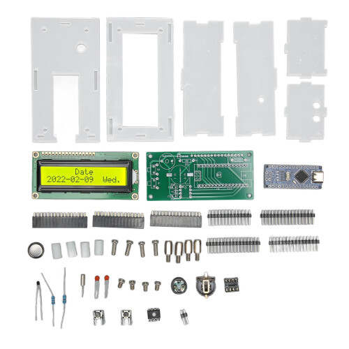 DIY Digital Clock Kit LCD Electronic Alarm Clock Soldering Project Learning Electronics Practice