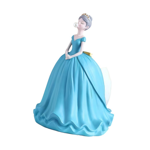 Luxurious Resin Tissue Box Shape As Classical Ball Gown-Blue