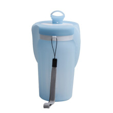 Opvouwbare huisdierreiswaterfles met opvouwbare kom Zachte-Blauw